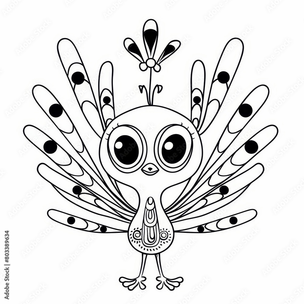 large-eyed avian with a lengthy tail, speckled wings bearing black dots large-eyed avian with a lengthy tail, speckled wings bearing black dots