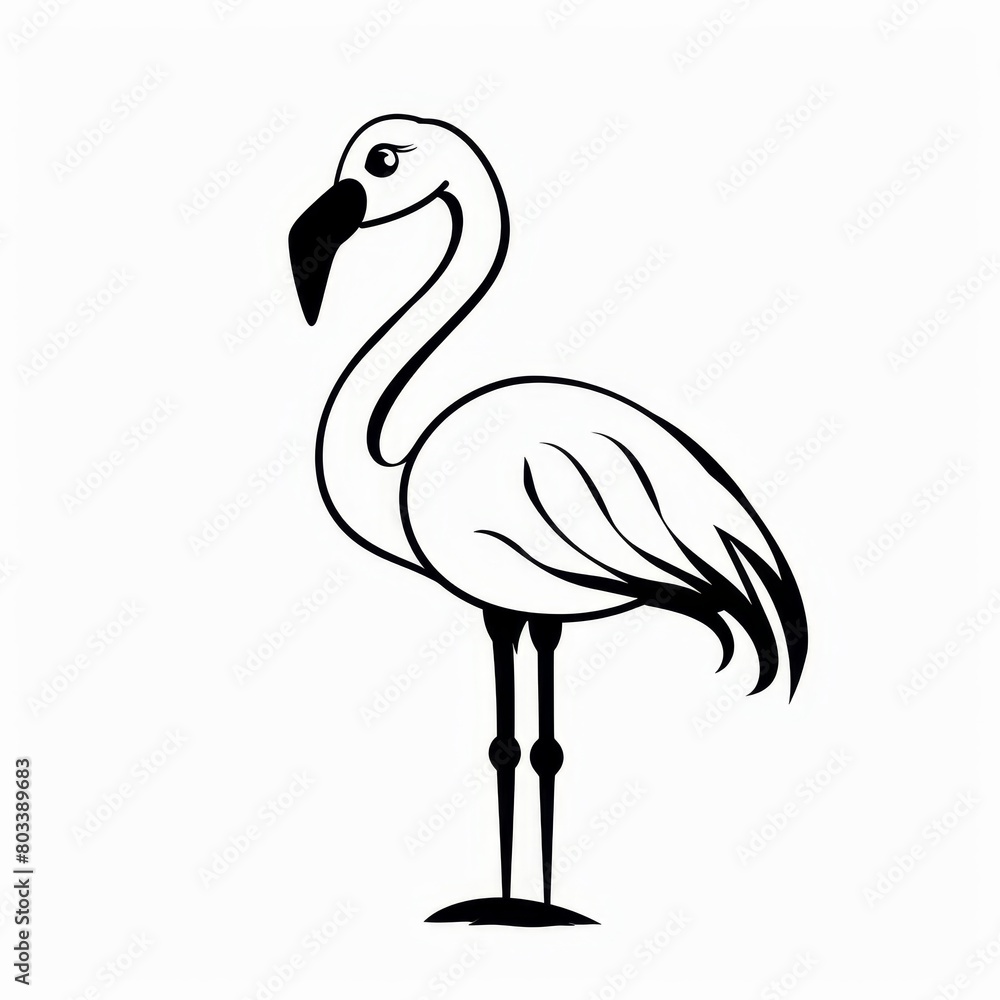 Fototapeta premium one leg, long neck, long beak