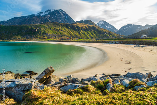 lofoten islands, Norway: view of  haukland beach close to Leknes