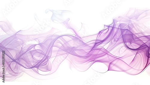 Mauve, White, and Periwinkle Abstract Art with Glowing Waves and Smoke on White Background. Concept Abstract Art, Mauve, White, Periwinkle, Glowing Waves, Smoke, White Background
