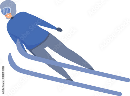Extreme slalom jump icon cartoon vector. Ski jumper. Ramp tourism