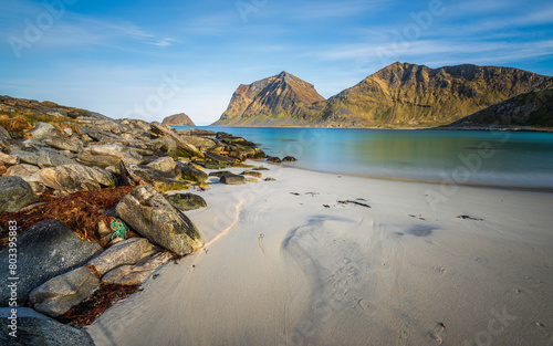 lofoten islands, Norway: view of  haukland beach close to Leknes photo