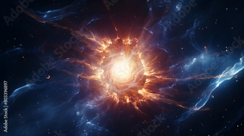 Abstract space wallpaper unveils an amazing star. A spectacularly cosmic energy swirls around the astronomy wallpaper.