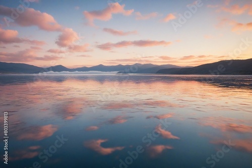 sunset over the lake