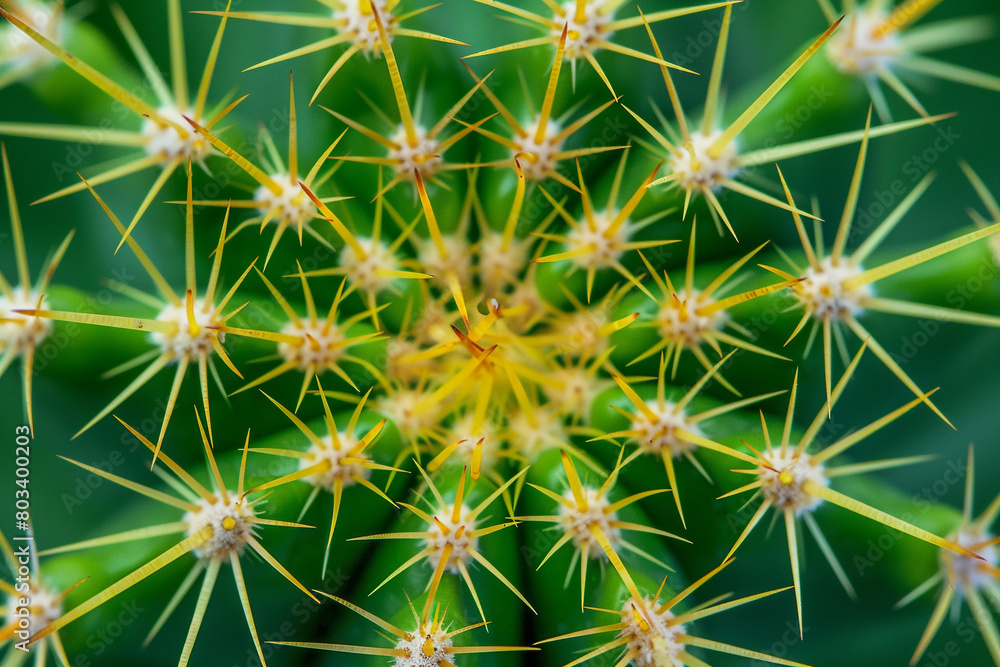 A close-up of a vibrant green cactus with spiky needles. A close-up of a vibrant green cactus with spiky needles.