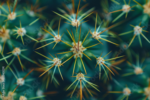 A close-up of a vibrant green cactus with spiky needles.