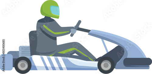 Speed drive fun icon cartoon vector. Karting sport. Motion transport