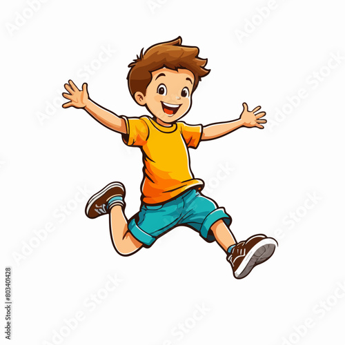 Energetic Youth: Child Jumping Silhouette