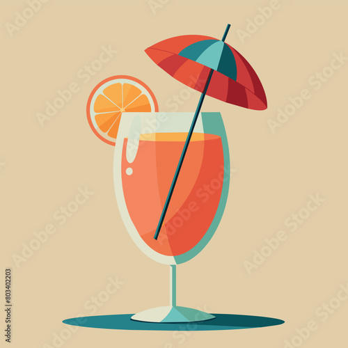 Vector illustration of a glass of lemonade on a colorful background
