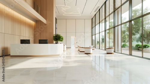 Close-Up of Textures in Minimalist Contemporary Lobby Decor.