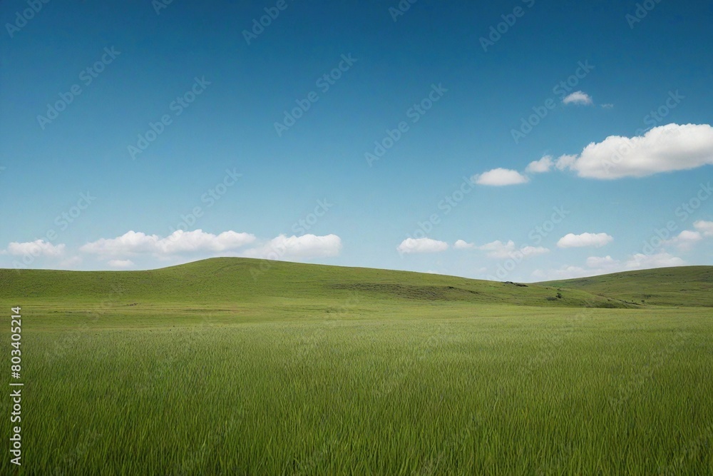 green field and blue sky