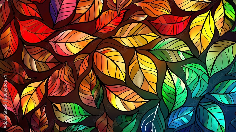 A variety of color backgrounds created from wavy lines. AI generated illustration