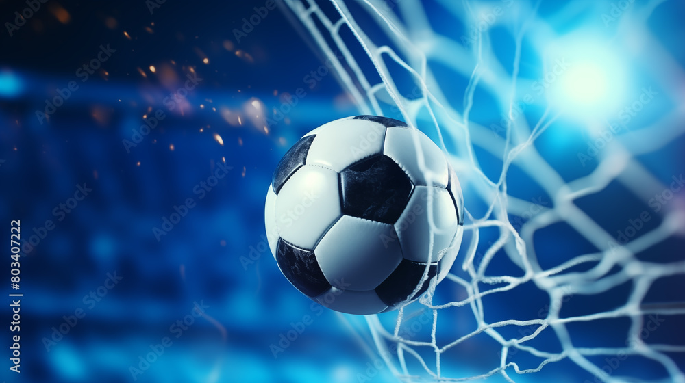 Naklejka premium soccer ball on the stadium