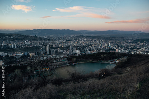 sunset over the Turtle lake  Tbilisi