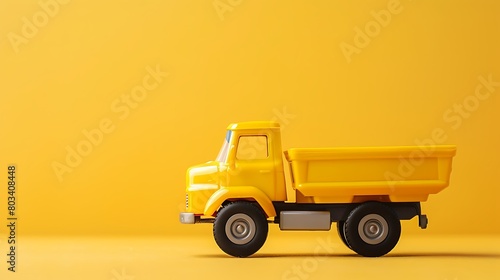 yellow toy truck against yellow background