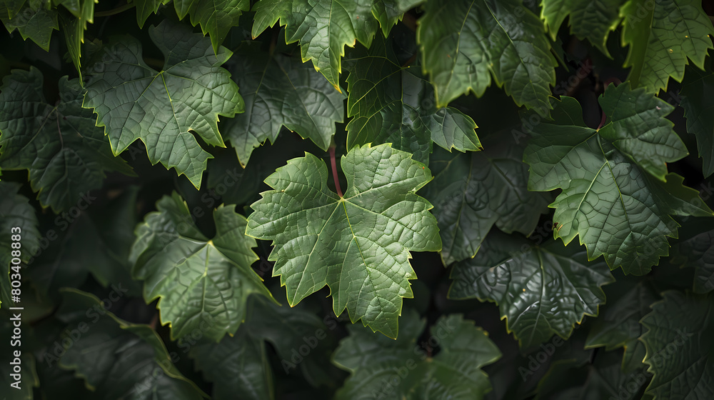 Nature's Network: A Close-up of Vine Leaves Nature's Network: A Close-up of Vine Leaves