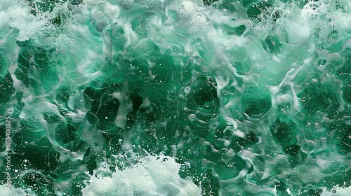  A vast expanse of green and white frothy water adjacent to another expansive body of the same