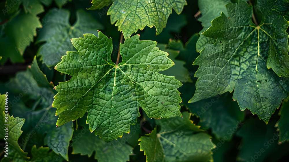 Nature's Network: A Close-up of Vine Leaves Nature's Network: A Close-up of Vine Leaves
