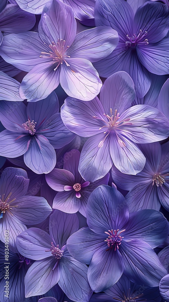 Cluster of Purple Flowers Floating in the Air Cluster of Purple Flowers Floating in the Air