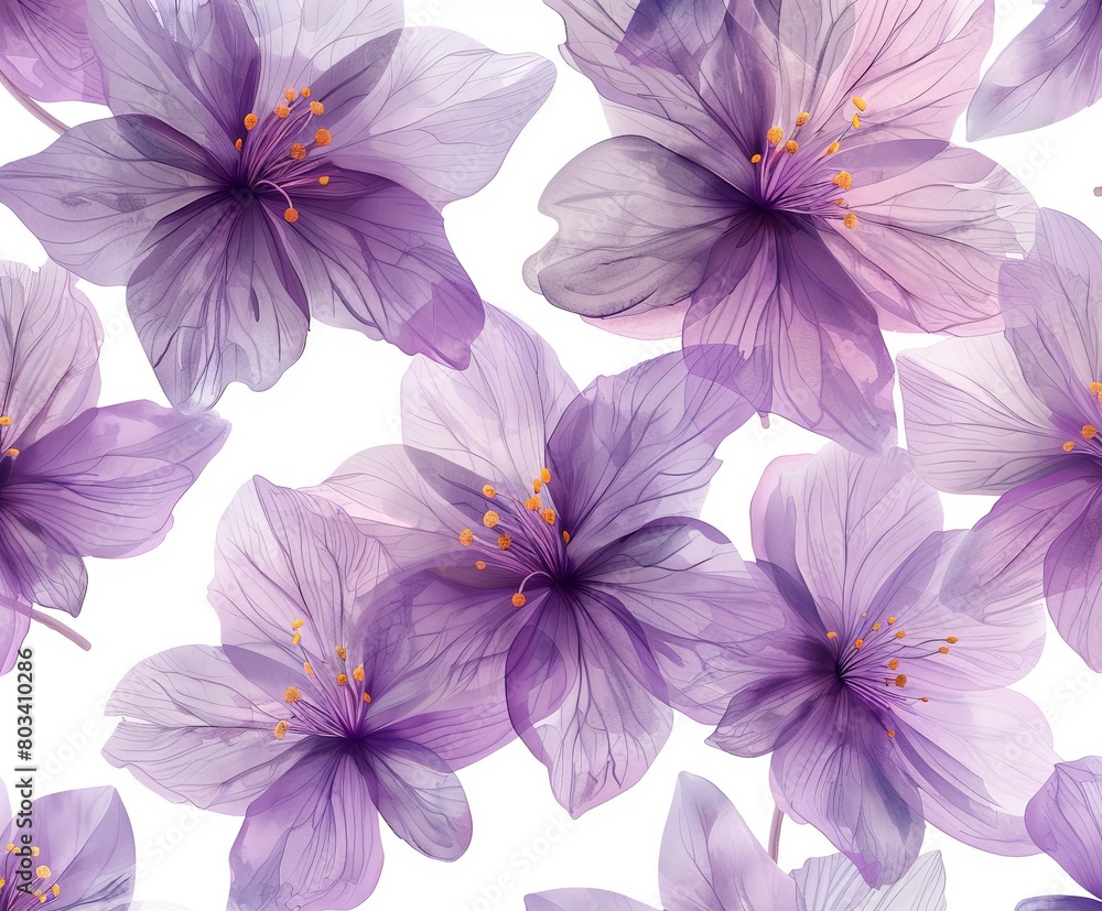 Cluster of Purple Flowers on White Background Cluster of Purple Flowers on White Background