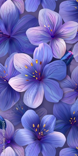 Cluster of Purple Flowers on a Purple Background
