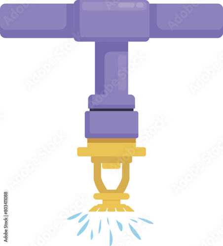 Fire detector sprinkler icon cartoon vector. Technology pipe. Drop sensor © nsit0108