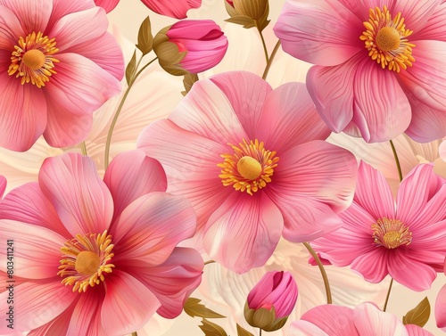 Pink Miosotis Flowers on White Background © BrandwayArt