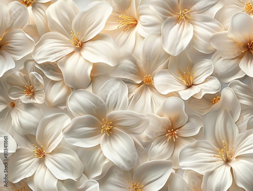 Cluster of White Flowers With Yellow Centers