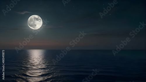 moon over the ocean