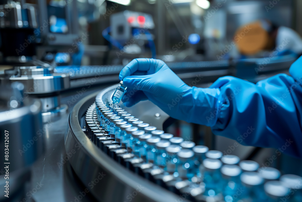 The abstract scene of plastic processing of PET bottles in the drinking water factory. The hi-technology of plastic bottle manufacturing process The abstract scene of plastic processing of PET bottles in the drinking water factory. The hi-technology of plastic bottle manufacturing process