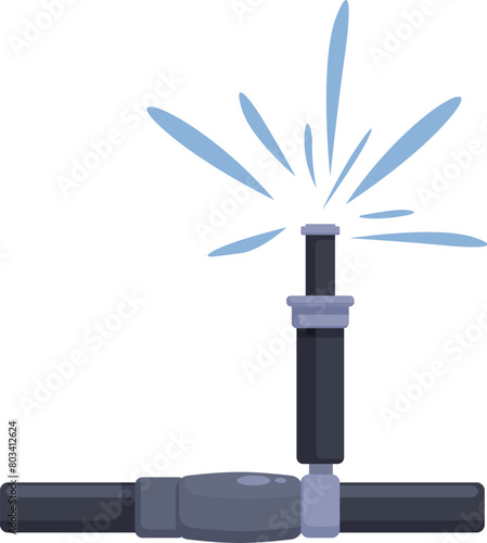 Control watering icon cartoon vector. Yard sprinkling. Outdoor automatic irrigate