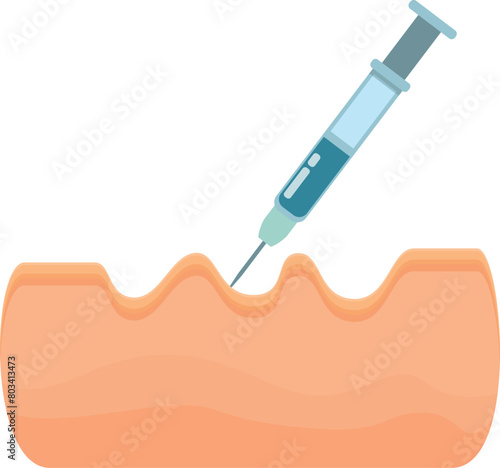 Botox injection icon cartoon vector. Skin treatment. Care therapy syringe