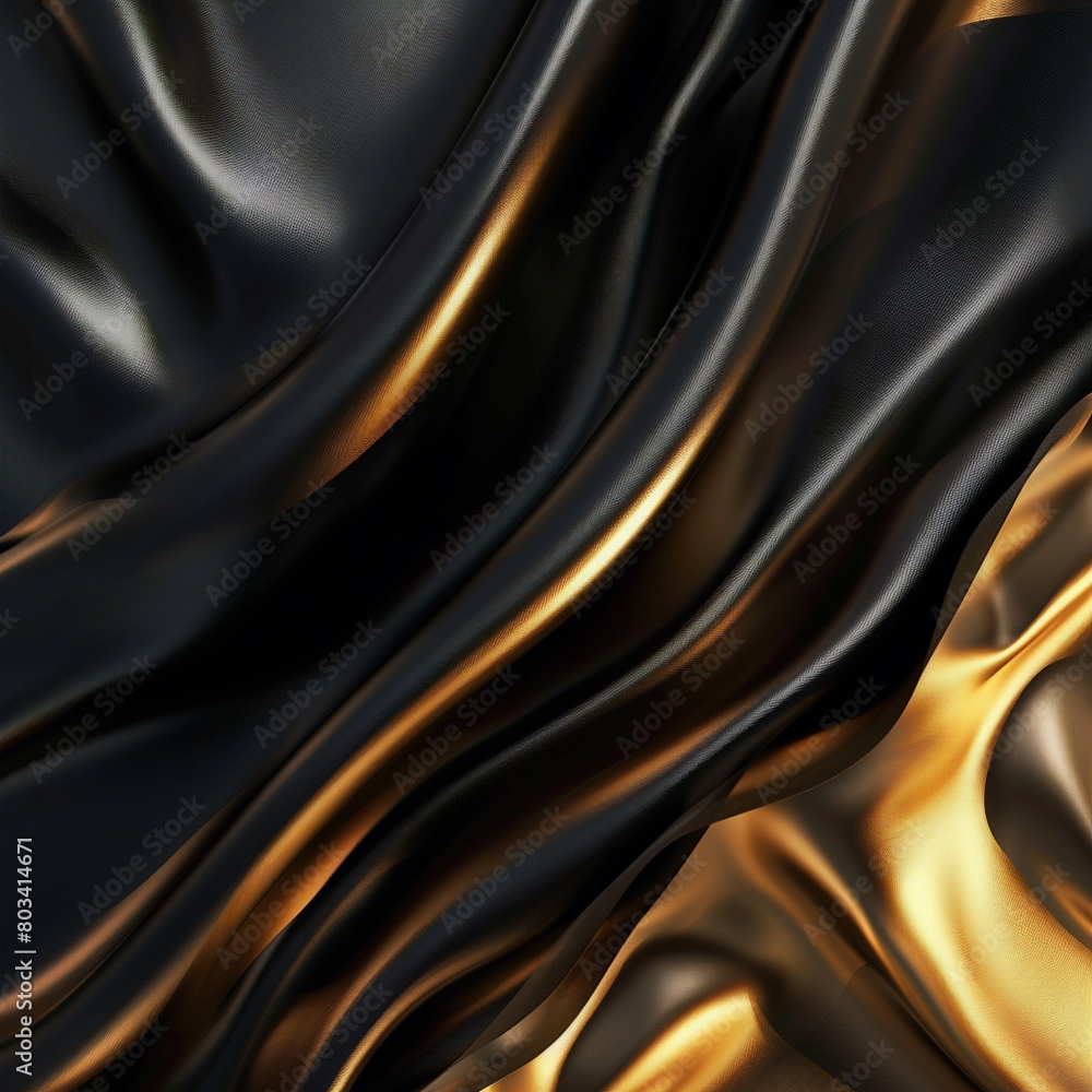 Fototapeta premium Elegant black and gold silk background 