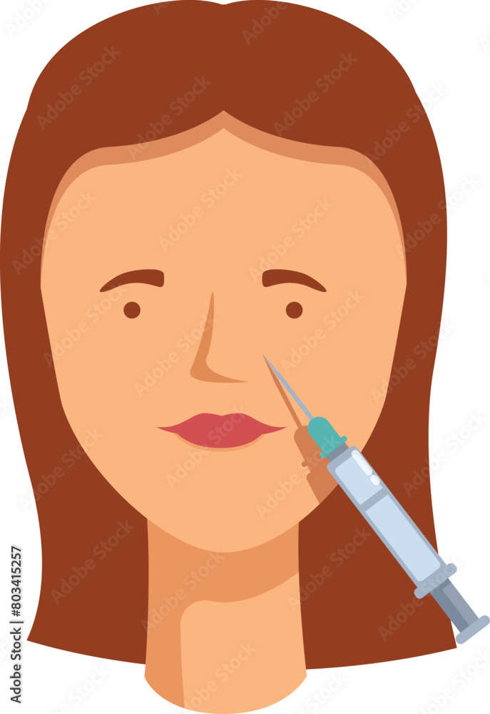 Injection shot on face icon cartoon vector. Acid treatment. Modern surgery Injection shot on face icon cartoon vector. Acid treatment. Modern surgery