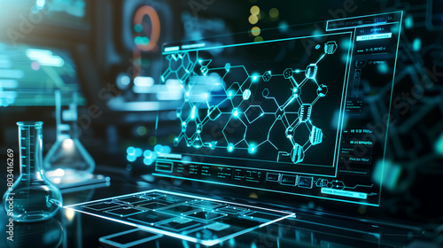 chemistry or biology charts, science and technology concept, engineering project, futuristic academy