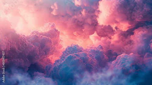 The sky is filled with pink and blue clouds