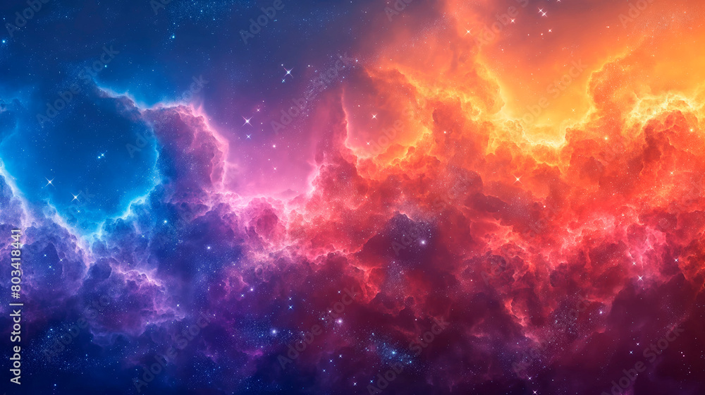 Colorful Digital Artwork of a Nebula in Space