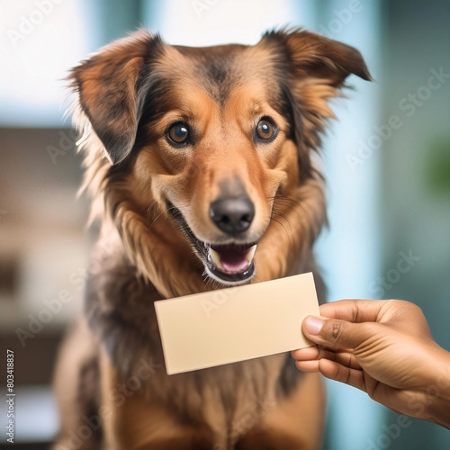 Dog receives good news from the veterinarian-no fleas, no ticks, and you-are-not-father.