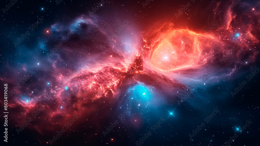 Vibrant Cosmic Nebula with Star Formation Vibrant Cosmic Nebula with Star Formation