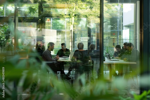 Blurred group of busy business people	