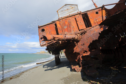 Wreckages on San Gregorio beach, Chile historic site