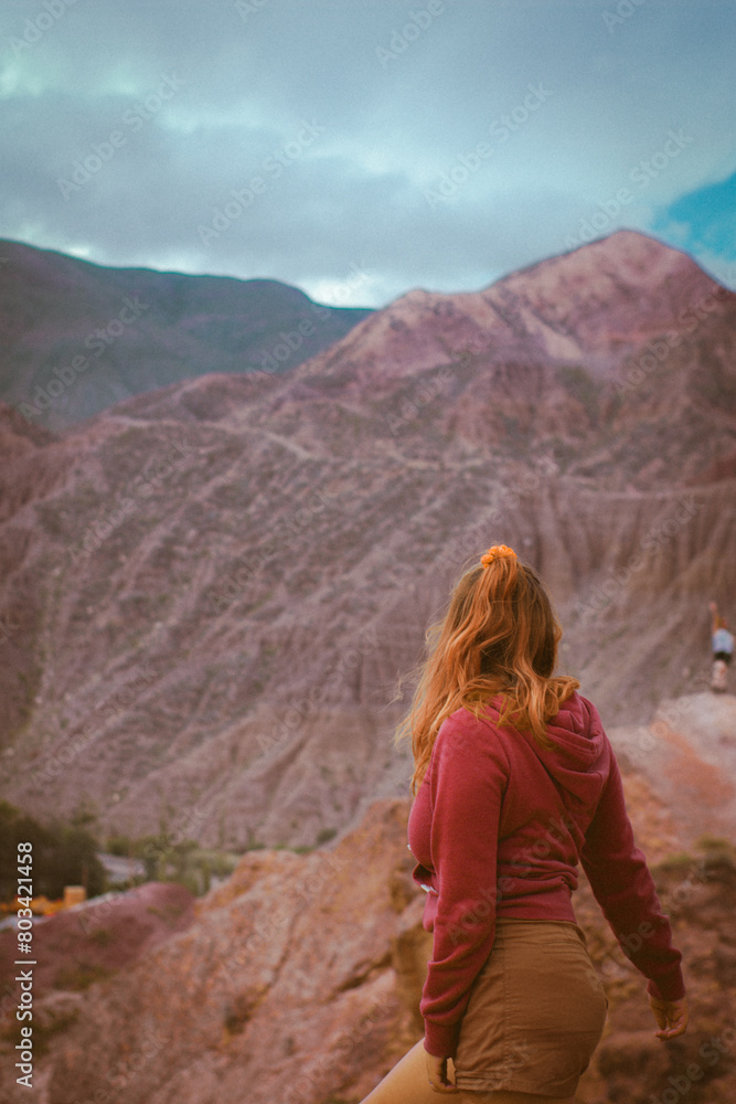 Naklejka premium Mountain Landscape in Pumamarca in the Jujuy region in the North of Argentina. Cuyo.