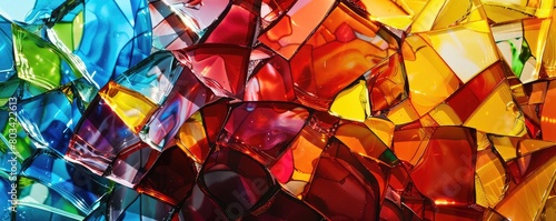 Colorful Holographic With Shattered Glass Shards  Captivating Fragmentation.