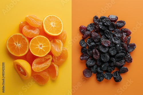 orange and grapes