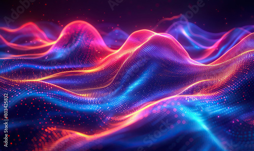 Neon Wave Dynamics wallpaper background , Generate AI photo