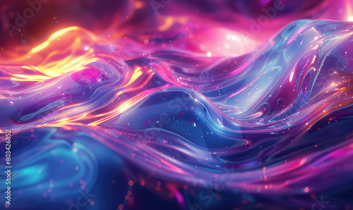 A dynamic, colorful abstract background with wavy patterns. , Generate AI