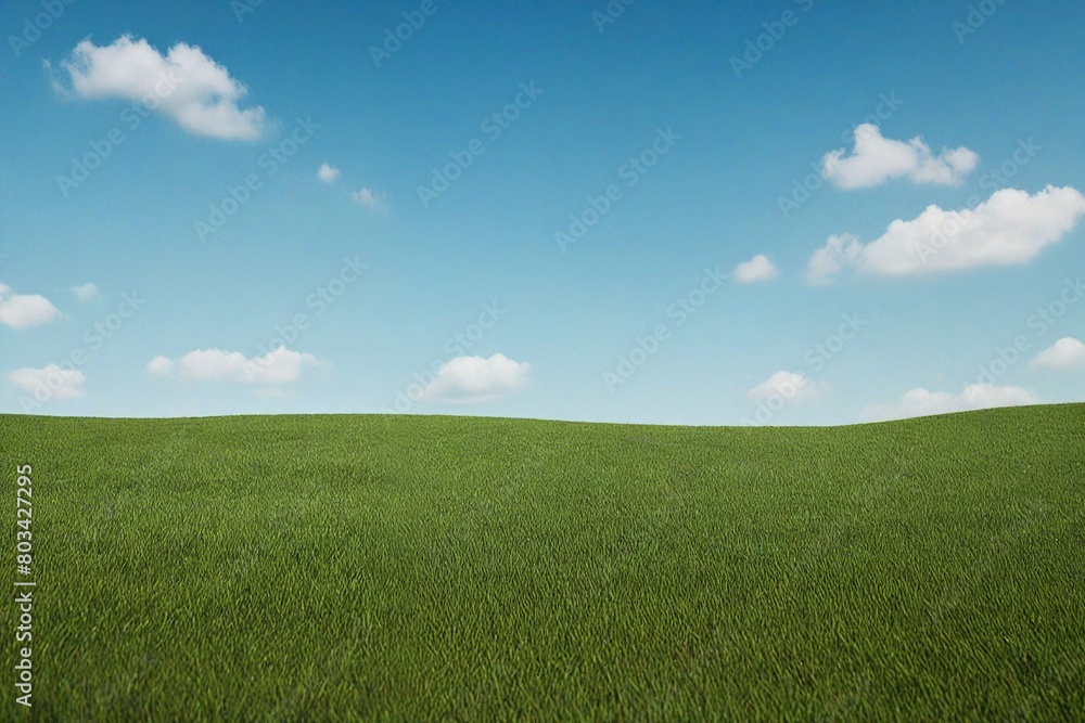 green field and blue sky