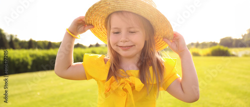 Cute little girl wearing ha...