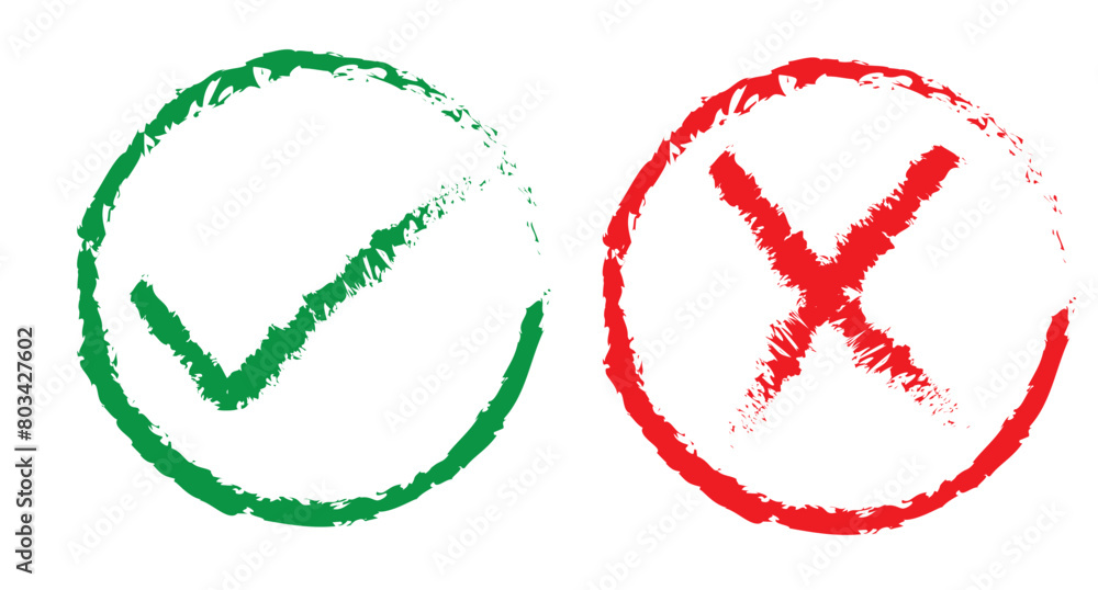 Hand drawn Yes and no buttons. Hand drawn check mark and cross mark icon, vector. Check mark and wrong mark vector, icon design. Tick and cross checkmark icon, silhouette. Yes and No buttons. Hand drawn Yes and no buttons. Hand drawn check mark and cross mark icon, vector. Check mark and wrong mark vector, icon design. Tick and cross checkmark icon, silhouette. Yes and No buttons.
