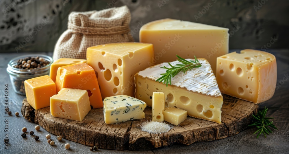 Assorted Cheese Varieties on a Table
